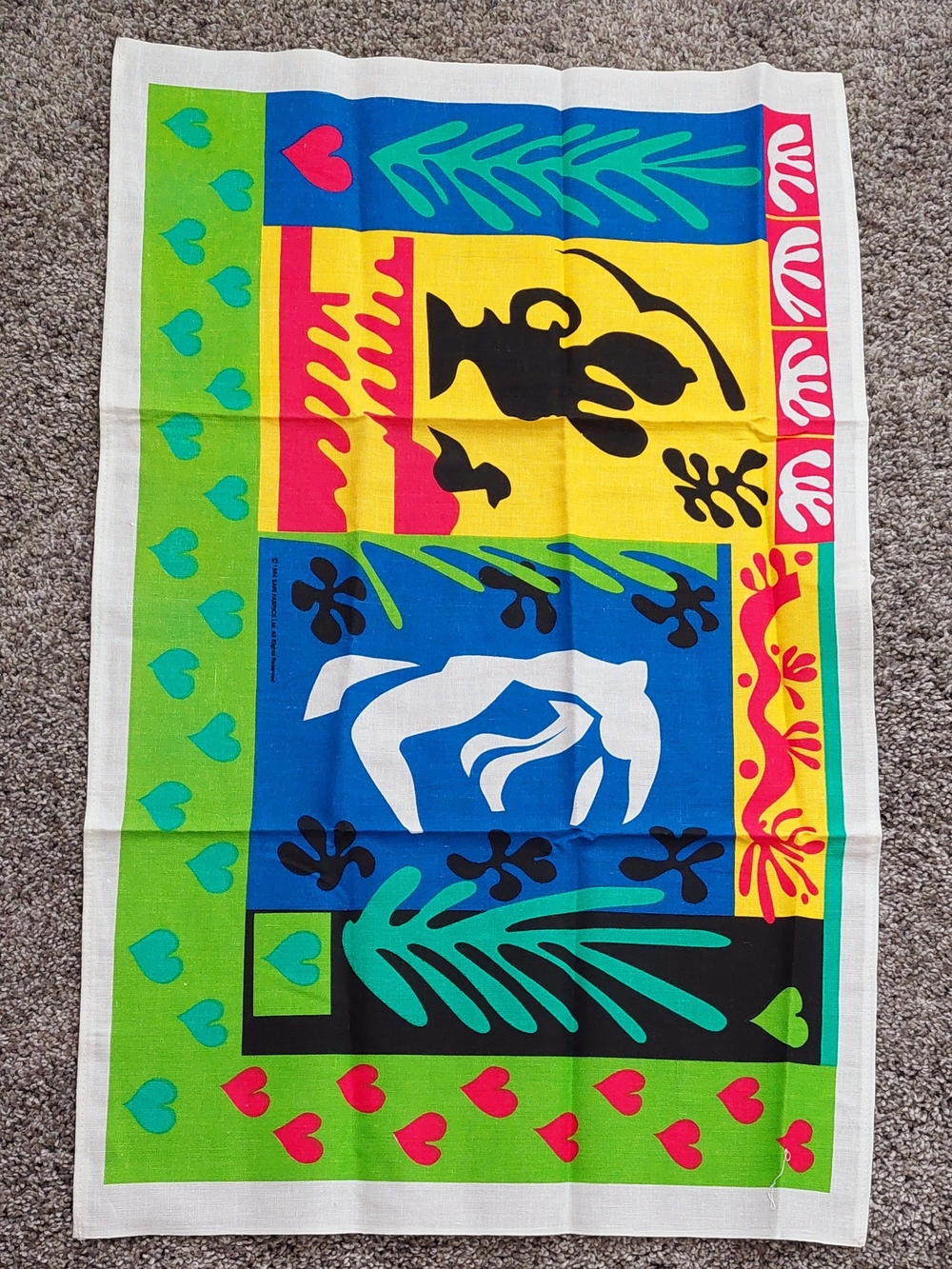 Matisse-inspired Colorful Linen Tea Towel NWOT